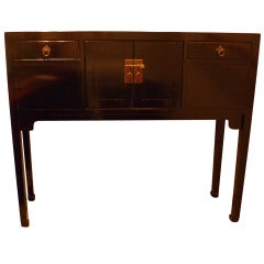 Fine Black Lacquer Table With Drawers
