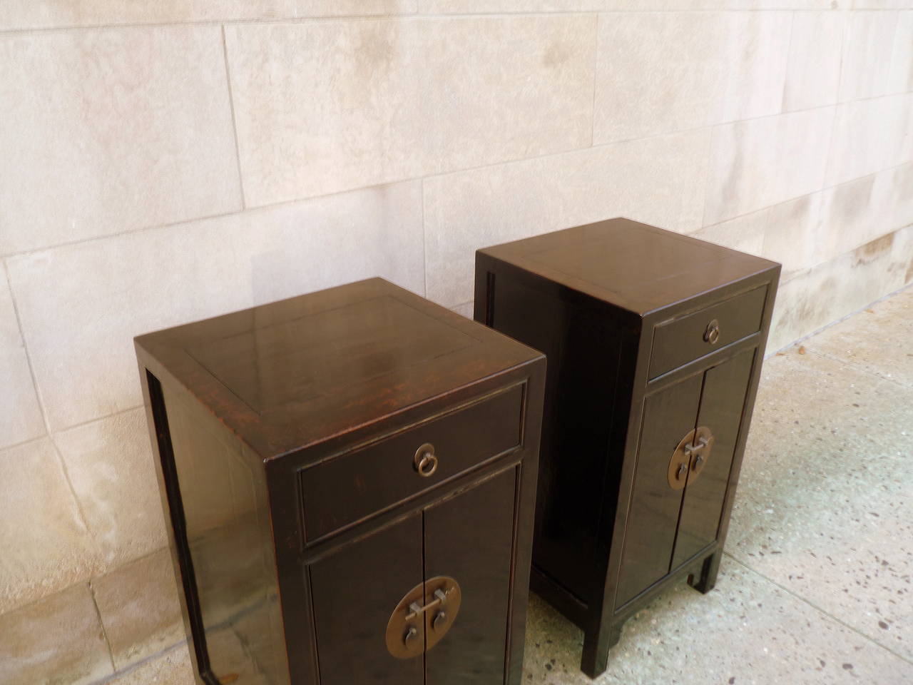 Pair of Black Lacquer Chests 1