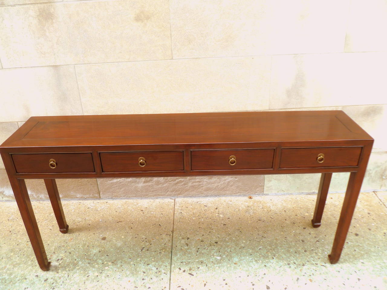 Fine Ju Mu Wood Console Table with Four Drawers 1