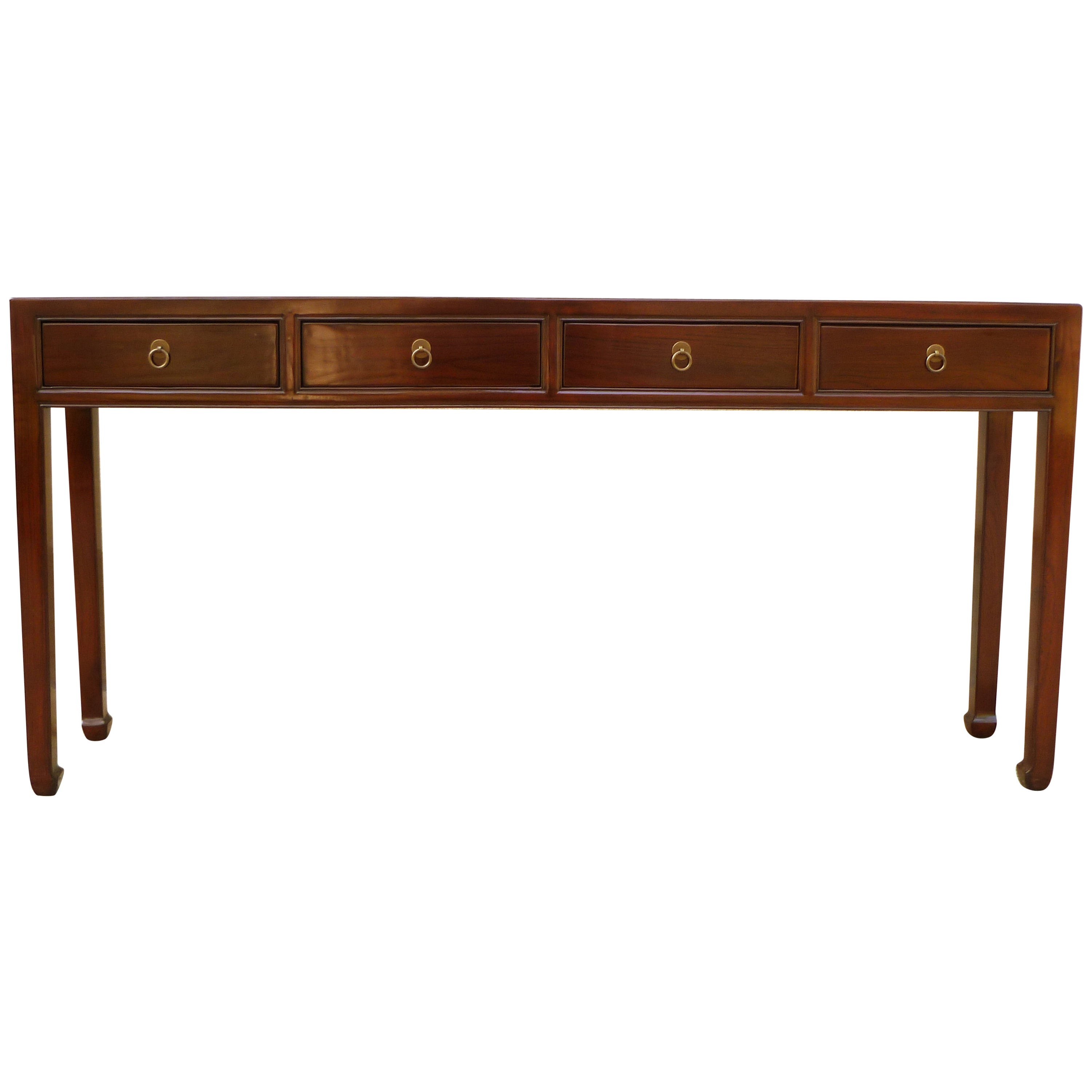 Fine Ju Mu Wood Console Table with Four Drawers