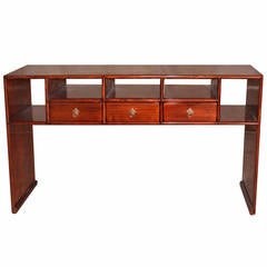 Fine Jumu Console Table with Shelves and Drawers