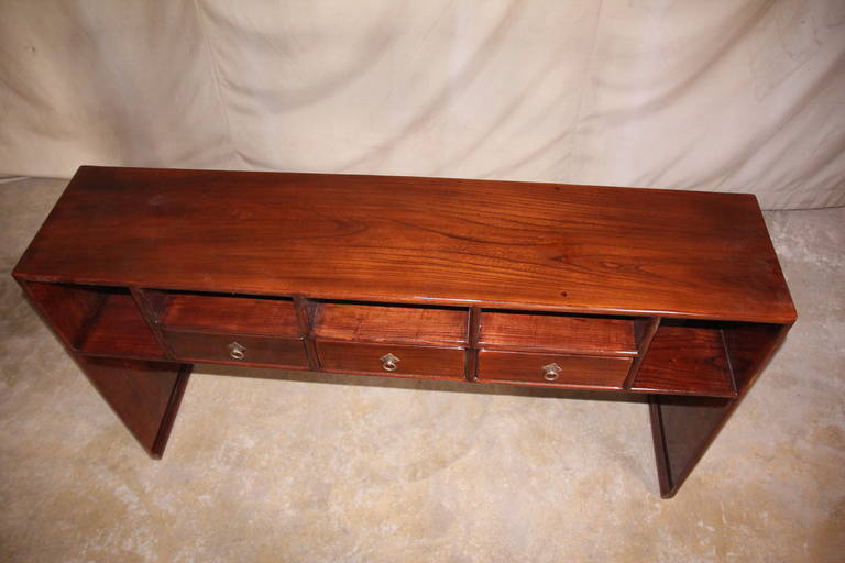 20th Century Fine Jumu Console Table with Shelves and Drawers