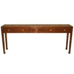 Fine Ju Mu Wood Table with Five Drawers