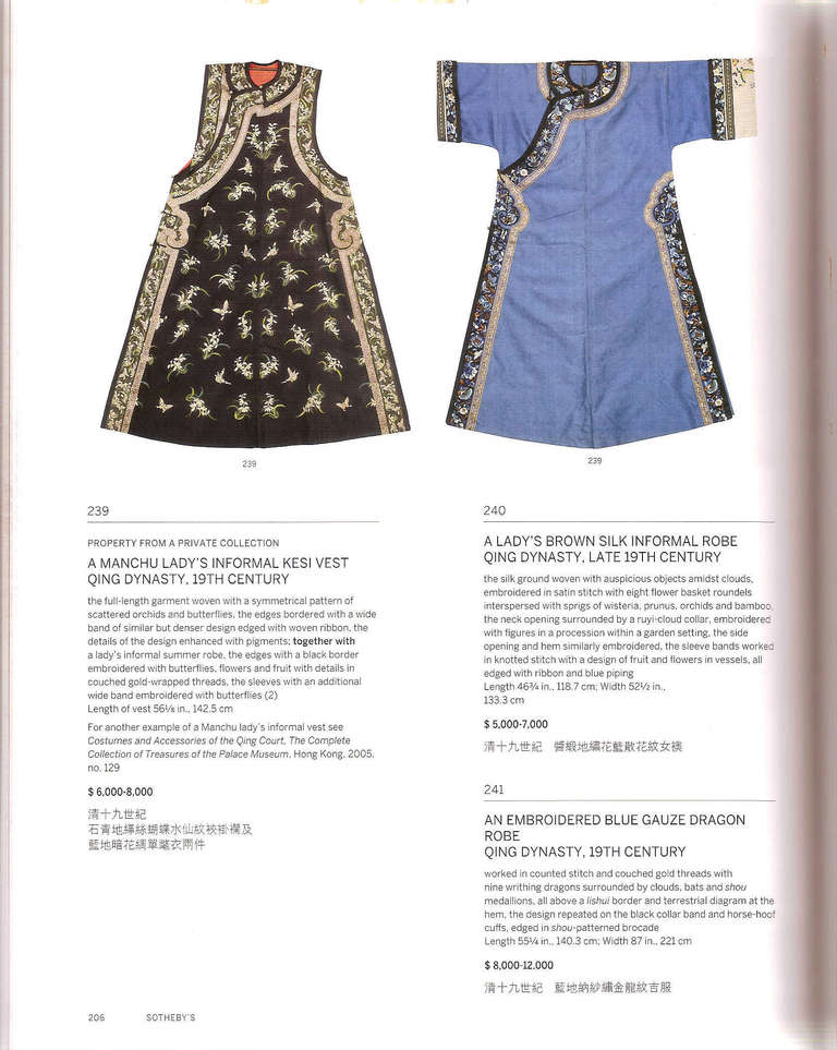 Fine Chinese Qing Dynasty Aristocrat Lady Robe 3