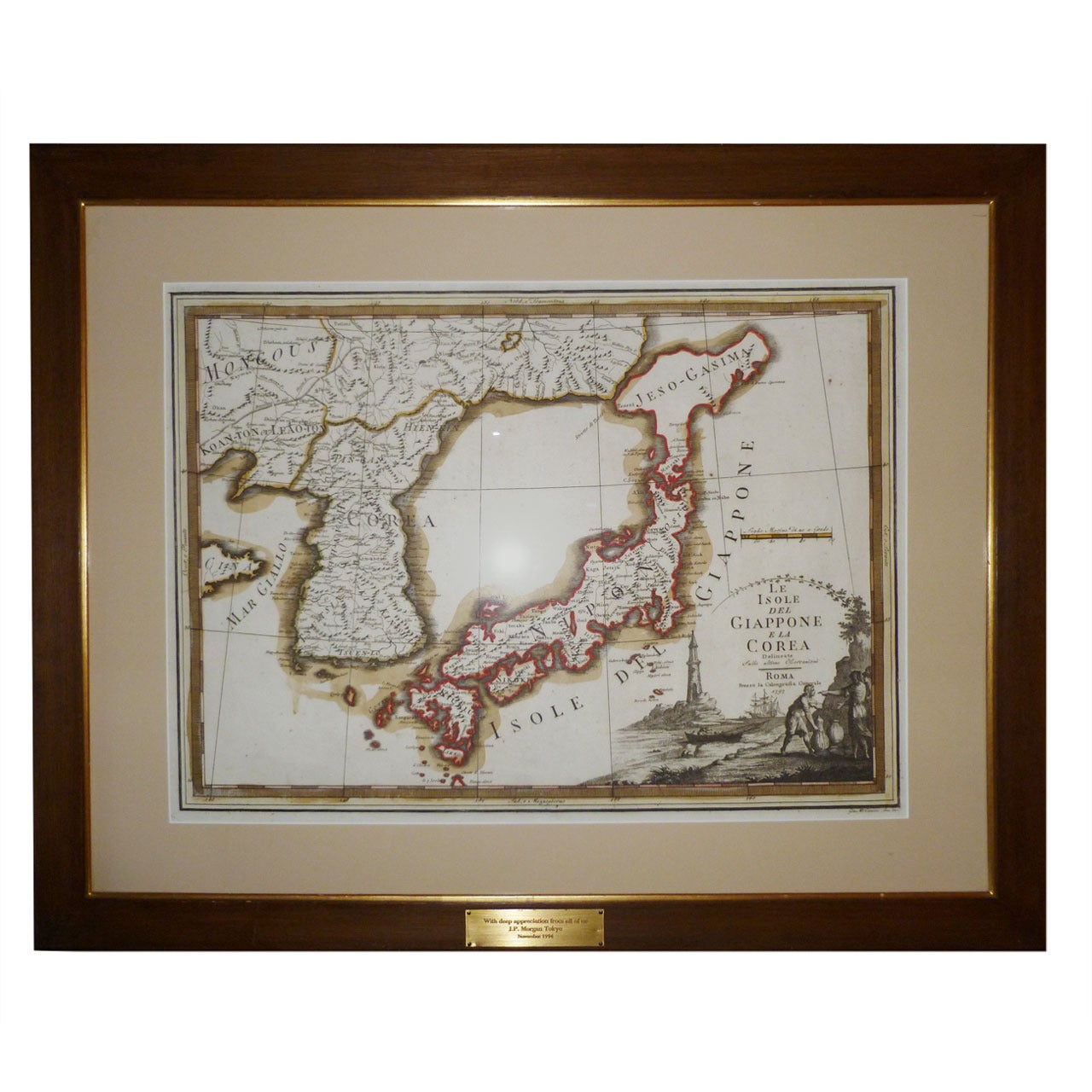 Framed Rare Map of Japan and Korea