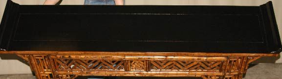 Bamboo Altar Table With Black Lacquer Top