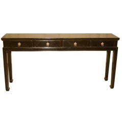 Fine Black Lacquer Table with Four Drawers