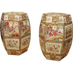 A Pair Of Porcelain Stools