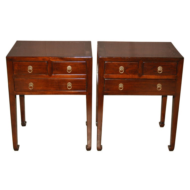 A Pair Of End Tables With Three Drawers at 1stDibs