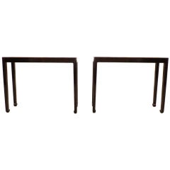 A Pair Of  Black Lacquer Console Tables