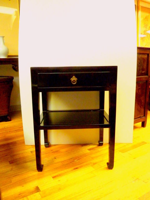 Black Lacquer End Table