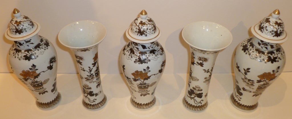 Chinese A Set Of Five Porcelain Vases