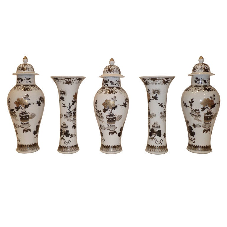 A Set Of Five Porcelain Vases