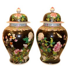 A Pair Of Large Porcelain Cover Jars