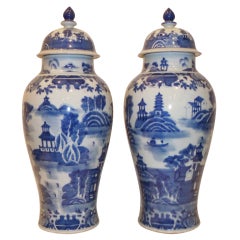 A Pair Of Porcelain Cover Jars