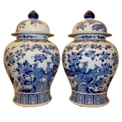 A Pair Of Porcelain Jars With Covers