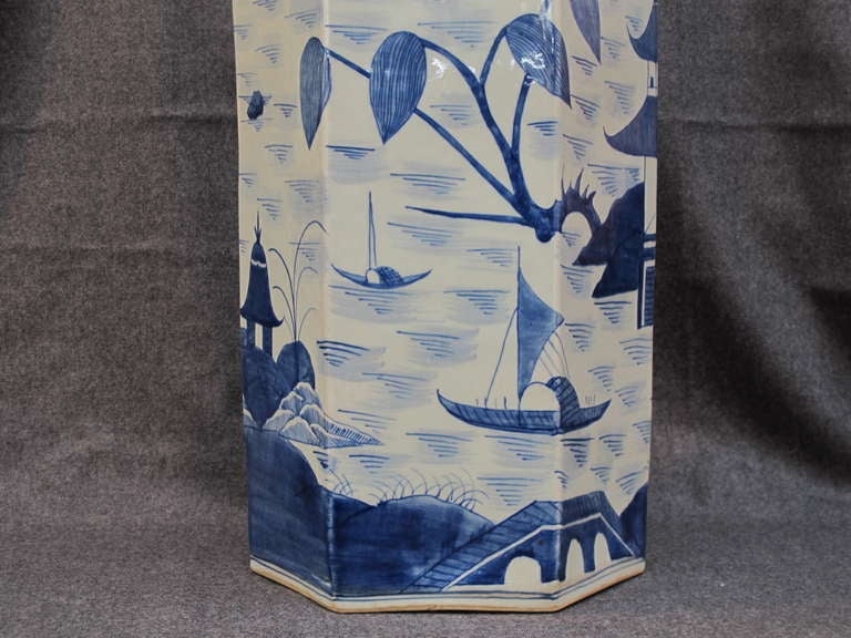 Chinese blue and white umbrella stand 2