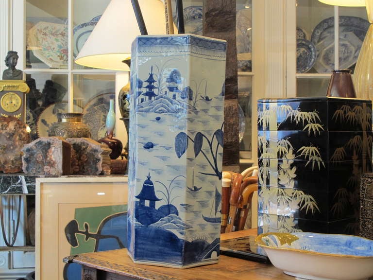 Chinese blue and white umbrella stand 5