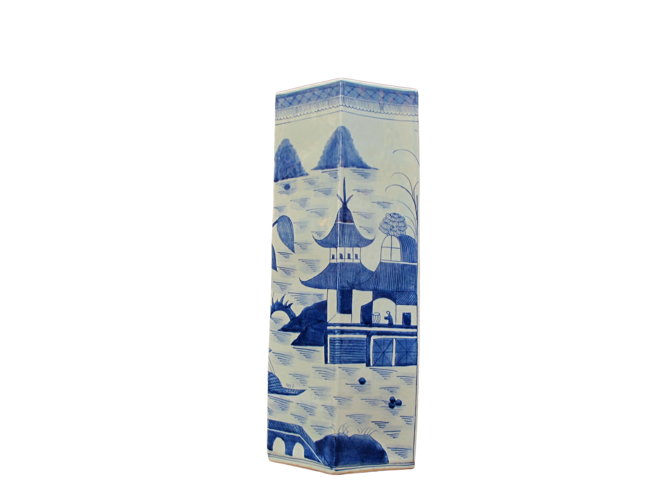 Chinese blue and white umbrella stand