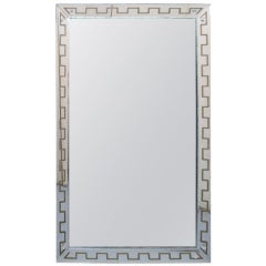 Italian mirror with greek key etched onto glass Italian mirror with greek key etched onto glass