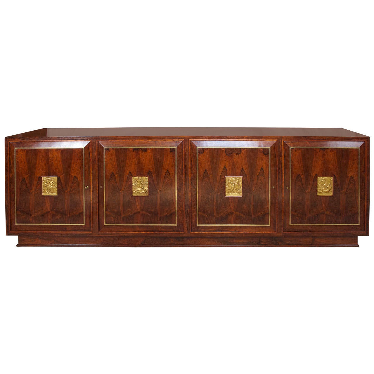 Jacques Adnet Rosewood Cabinet For Sale