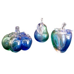 Set Of Three Murano Glass Fruit
