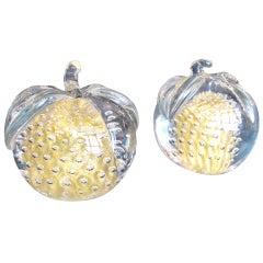 Pair Of Murano Glass Apples