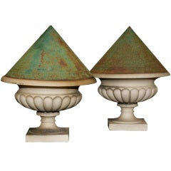 Pair Of Galway Terracotta Urns With Lids