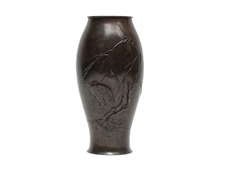 Japanese vase decorated with cranes