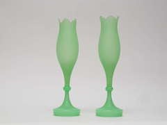 Pair of French opaline vases