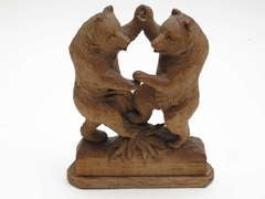Pair of carved dancing bears