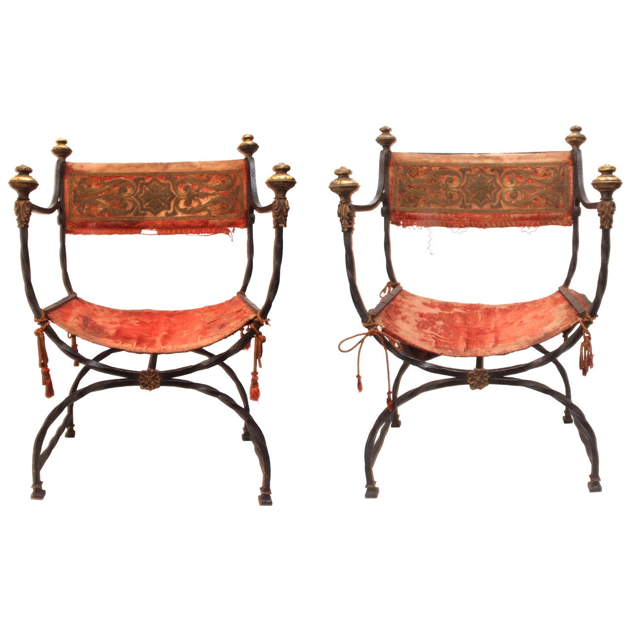 Pair of Mizner Wrought Iron Chairs