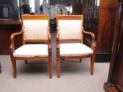 Pair of French Empire chairs 50% off