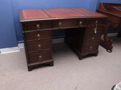 Mahogany and leather top desk 50% off