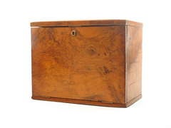 Rare English burl wood letter box