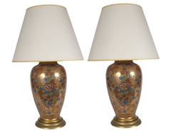 Pair of Satsuma lamps