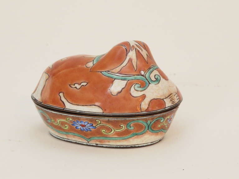 French enamel lidded box