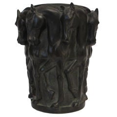Bronze Art Deco Horse Vase