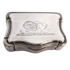 Sterling Silver Box Wtih Lion And Snake