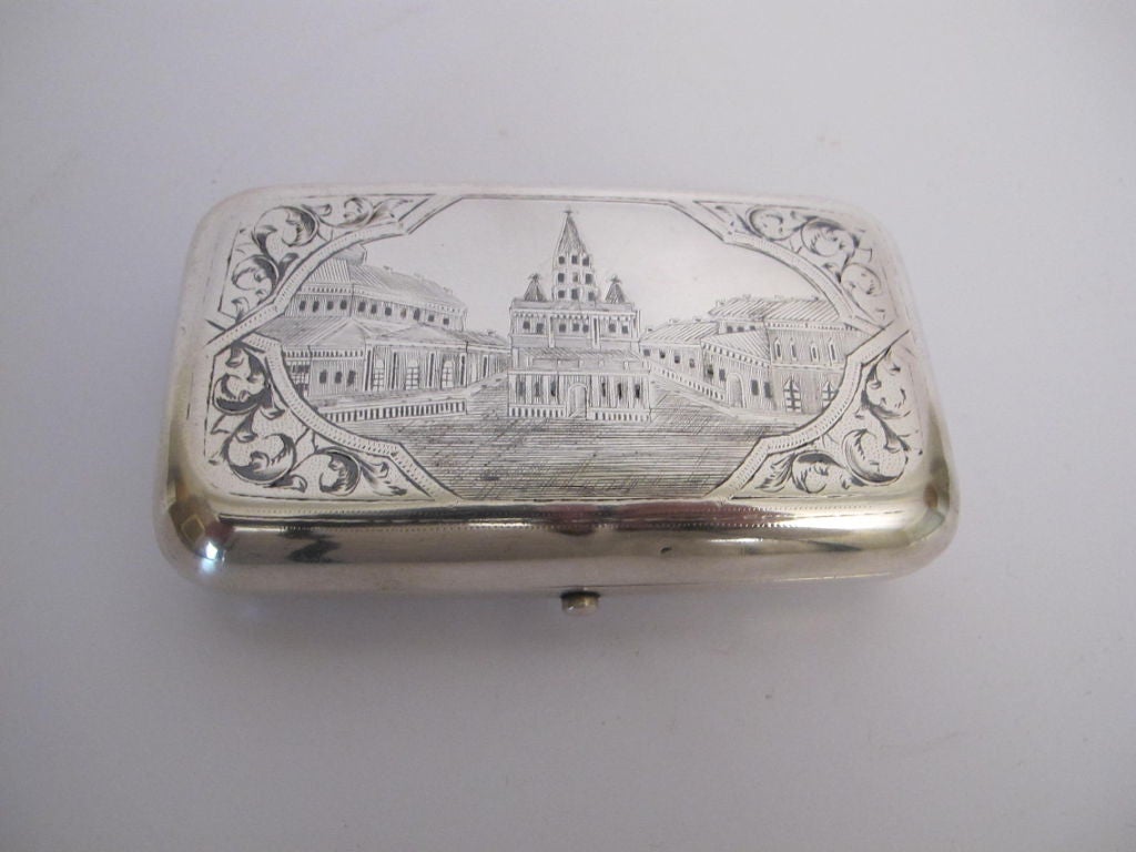 Russian Silver Niello Box