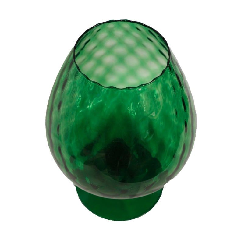 Mid-20th Century Large Italian Hand Blown Green Glass Snifter Vase
