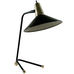 Italian Enamel and Brass Desk Lamp, 1960s