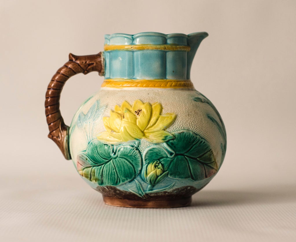 Majolica Pitcher in the style of Samuel Lear