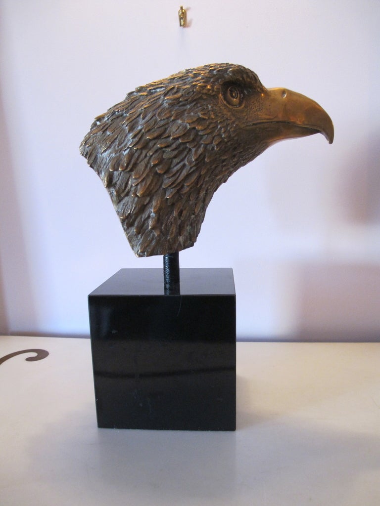 Bronze American Eagle head on stand