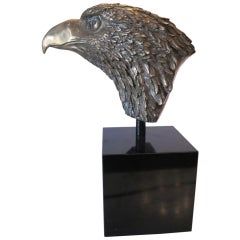 Bronze American Eagle head on stand