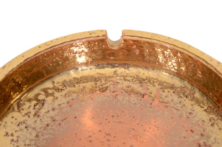 Italian Raymor Bitossi Mid-Century Gold Tray Ashtray