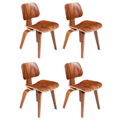 Charles Eames Molded Plywood Dining Chairs in Palisander