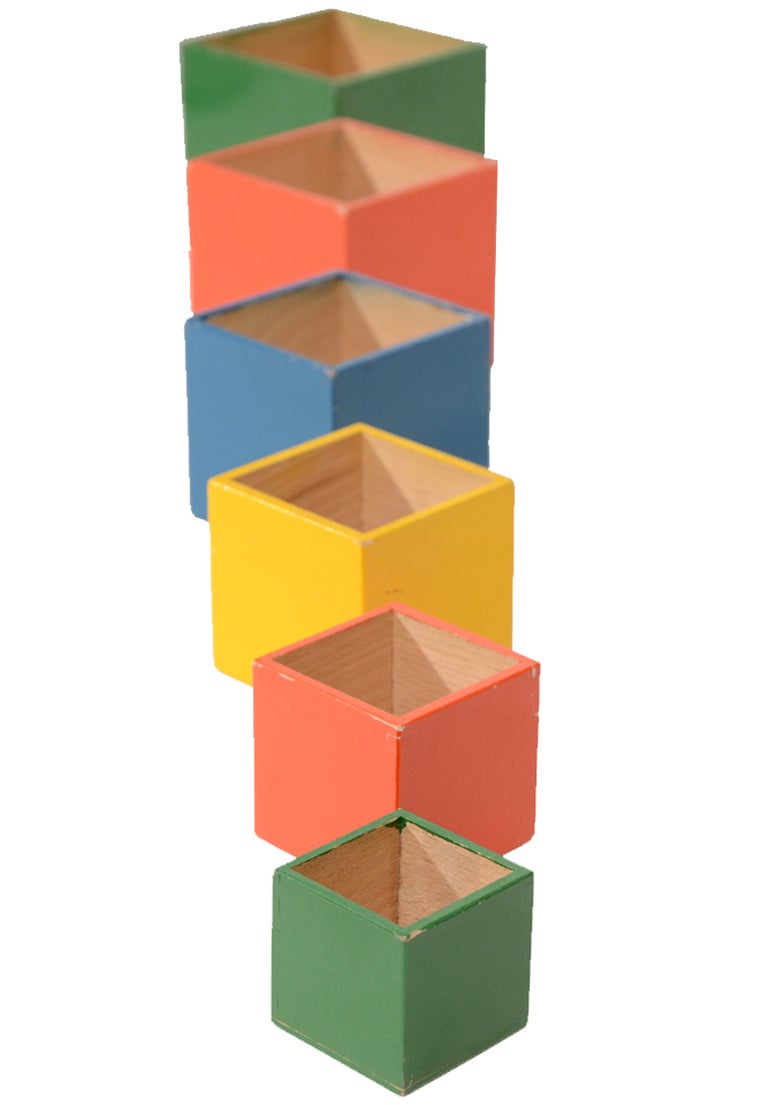 Mid-Century Nesting Toy Stacking Boxes 3