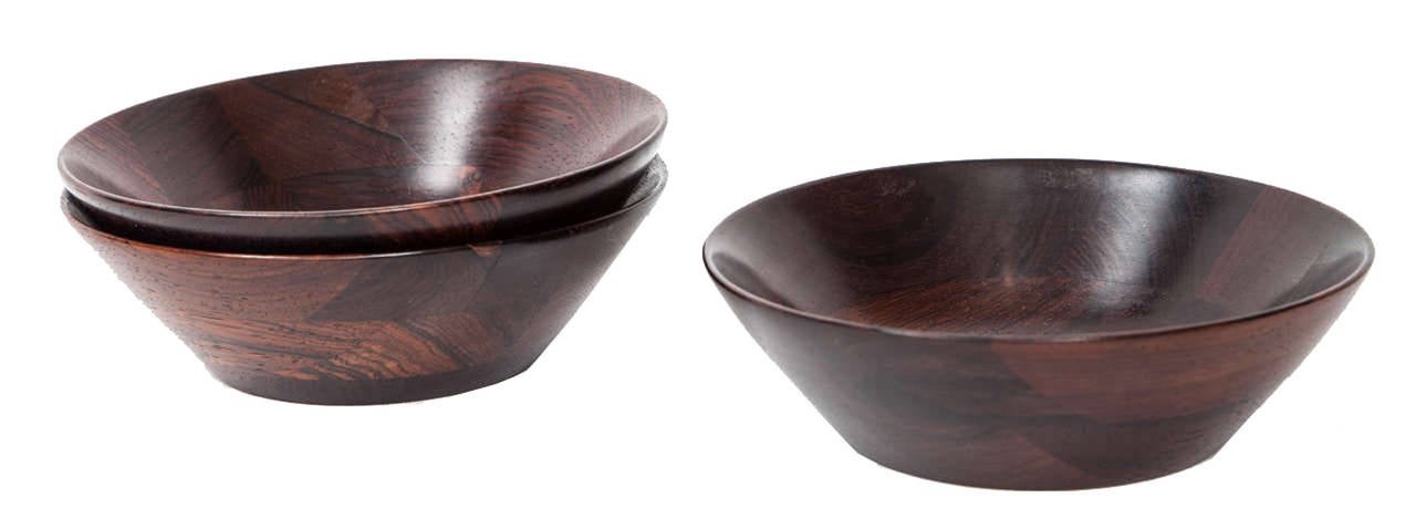 Trio of Danish Rosewood Bowls by Laurids Lonborg for Illums Bolighus 2
