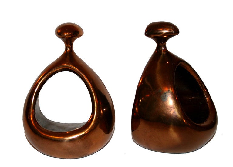 Ben Siebel Copper Moderne Bookends In Good Condition In New York, NY